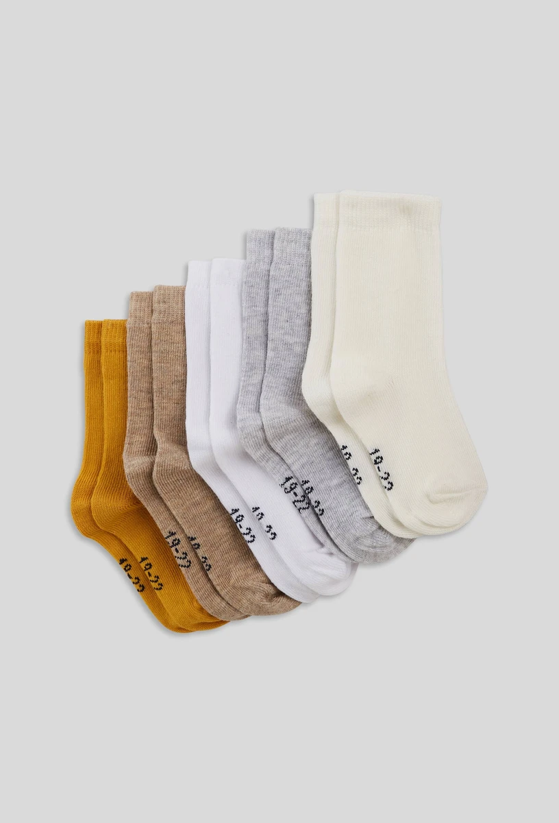 Lot de 5 paires de chaussettes unies contenant du coton BIO