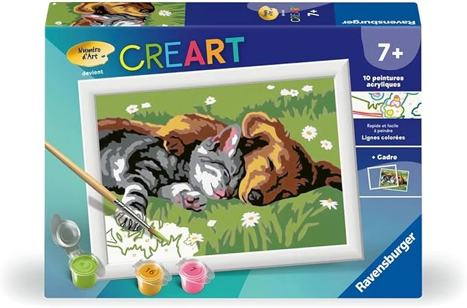 CreArt Kids Ravensburger - L'Âne - Kit Peinture Par Numéros 13x18 Cm Dès 7 Ans - 25909