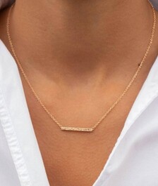 Collier chaîne et barrette texturée en plaqué or - L'Atelier d'Amaya