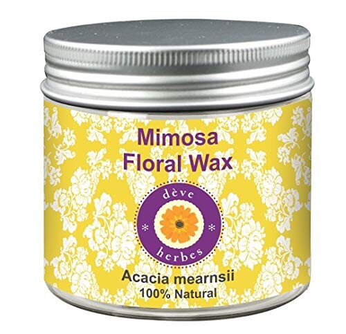 Cire florale Pure Mimosa Deve Herbes (Acacia mearnsii) 100% de qualité thérapeutique naturelle 50gm