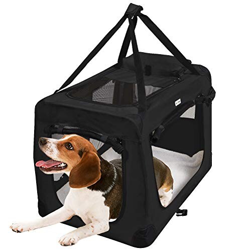 Caisse De Transport Pour Chien Pliable En Tissu Oxford, Cage Chien Voiture  3 Portes(m, Gris) - Chien BUT