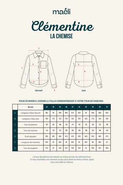 Patron La chemise, Clémentine