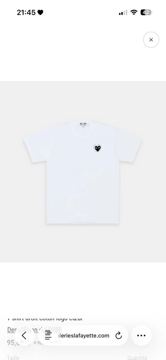 TEE shirt CDG strass noir ou rouge 