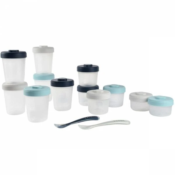 Lot de 12 pots de conservations + cuillères 1er âge Storm