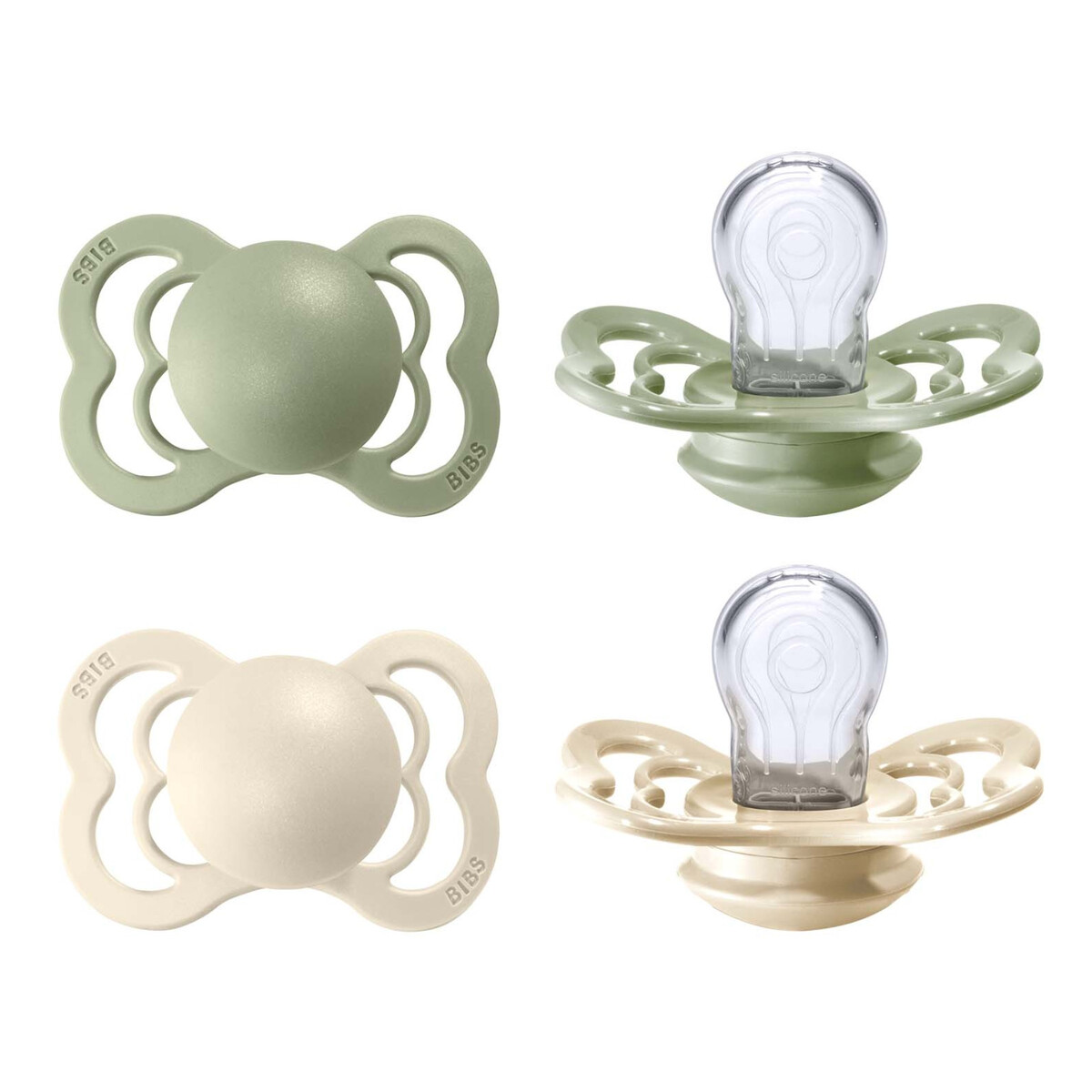 Tétines en silicone - Set de 2 | Vert amande