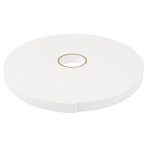 Ruban adhésif en mousse 3D - Double face - Blanc - Largeur : 12 mm - Hauteur : 2 mm - Longueur : 10 m