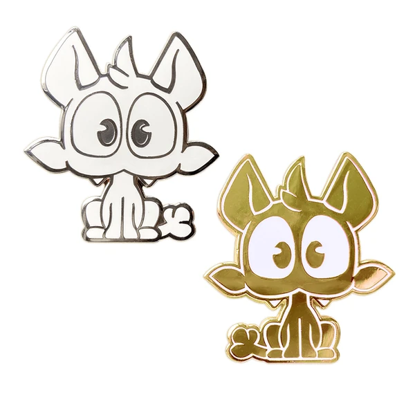 Pack 2 pin’s Chacha – Blanc et doré