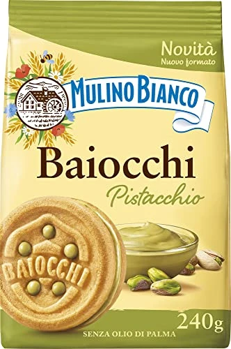 Mulino Bianco Baiocchi al pistacchio Biscuits à la Pistache 240g