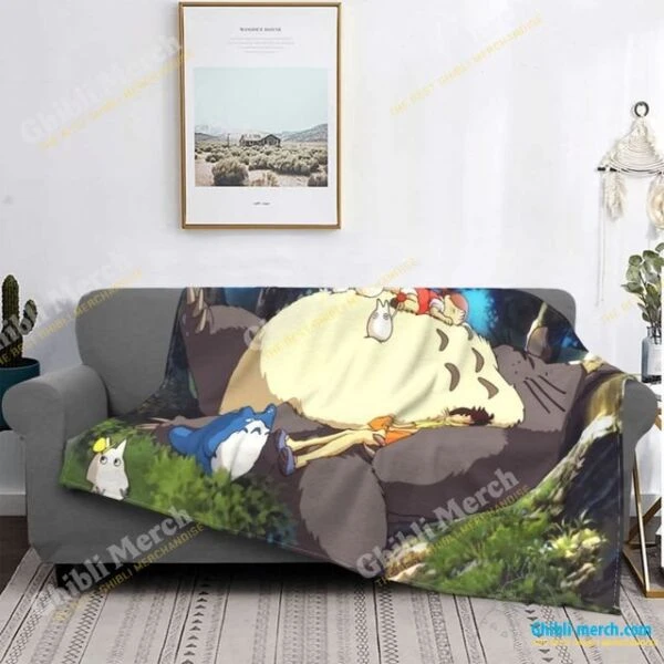 Totoro Sleep Throw Blanket For Sale - Ghibli Merch Store - Official Studio Ghibli Merchandise