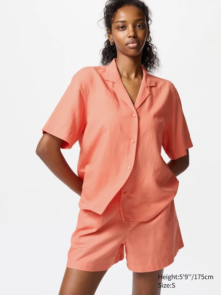 Chemise en lin mélangé (Manches courtes)