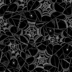 Spiderweb Lace Black and White Fabric | Spoonflower
