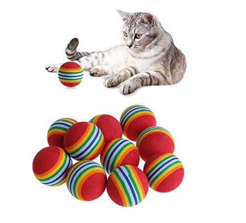  Lot de 10 Boules pour Chat de qualité supérieure avec Jouets Multicolores en Mousse Douce pour Chiot et Chiot