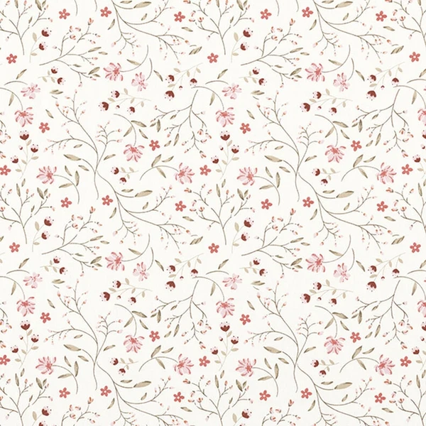 Jersey coton Vrilles de fleurs – écru - Idéal pour Vêtements bébé