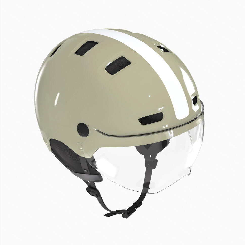 Casque vélo ville avec visière - cbh 580 noir