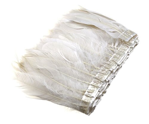 2m blanc Plume d'oie ruban de toile à Coudre Craft DIY vêtement Danse Halloween