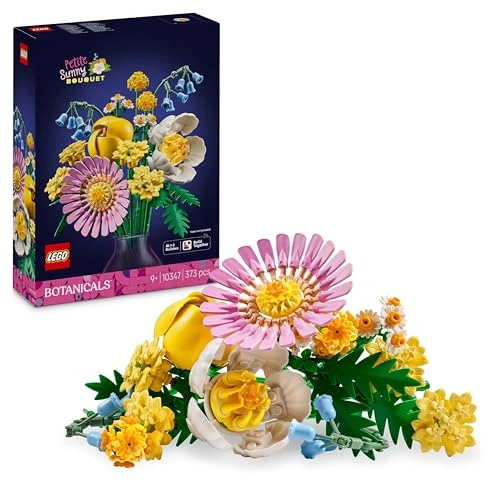 LEGO Botanicals Petite Sunny Bouquet - Faux Flowers Building Set - INCL. Artificial Bluebells, Daisies, Tulips & More - Nature Toy for 9+ Year Old Girls & Teens - Birthday Gift Idea - 10347