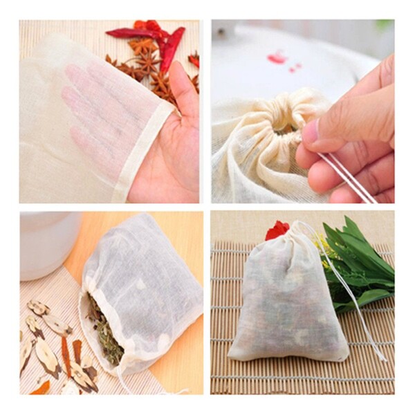 Distinct® 8"x 10" Coton Gaze Herb Tea Soupe Mixed Bag médecine Filtre Sac - 2pcs
