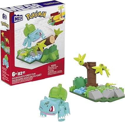 Mega Pokémon Coffret De Construction Aventure en Forêt avec Figurine Bulbizarre, Environnement De Forêt, 82 Briques Et Pièces Compatibles, Jouet Enfant, Dès 7 Ans, HDL77