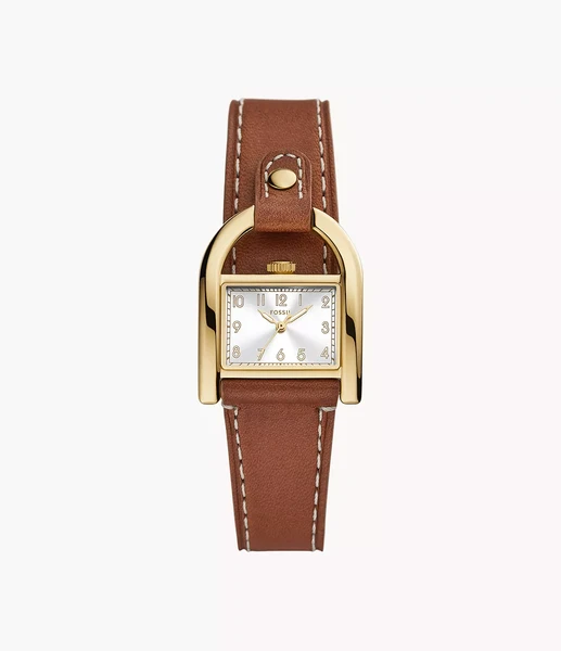 Montre Harwell à trois aiguilles, en cuir, brun