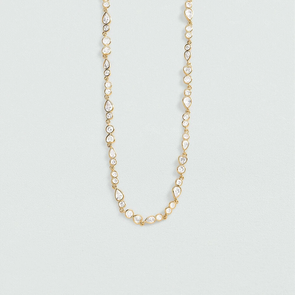 Collier ras du cou CANDY - Cristal / Doré