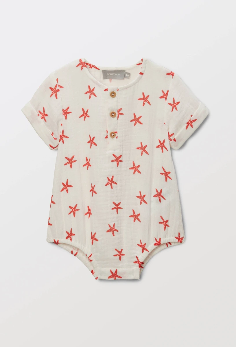 Barboteuse manches courtes imprimée - 3 mois