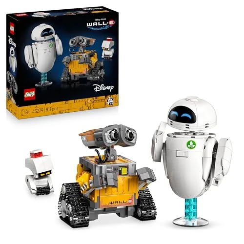 LEGO | Disney et Pixar Wall-E et Eve - Set de Construction pour Adulte - Maquette à Exposer - Robots en Briques avec Figurines de M-O &amp; Hal - Décoration Maison DIY - Cadeau Collector pour Fans 43279