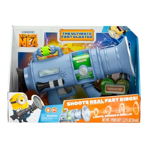 Minions- Pistolet suprême Moi, Moche et méchant 4. Tire de véritables Ronds de Pets, 59292, Multicoloured
