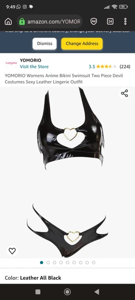 YOMORIO Womens Anime Bikini Swimsuit Two Piece Devil Costumes Sexy Leather Lingerie Outfit