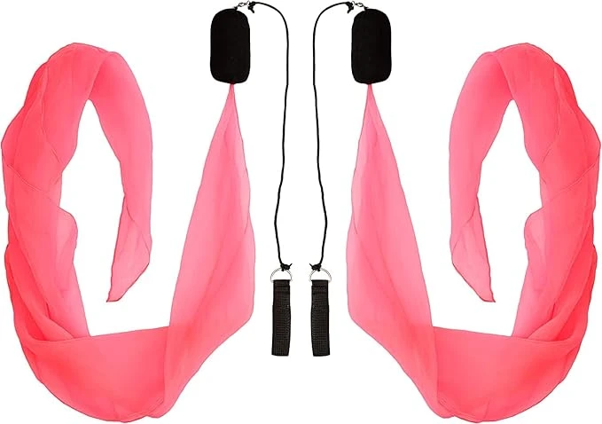 Diabolo Freizeitsport -Paire de Poi Lumineux UV - Rose - 60 cm - Ailes d'ange - Spiral Pois - Soft-Pois - Sac de Transport inclu - Idéal pour débutants et Professionnels