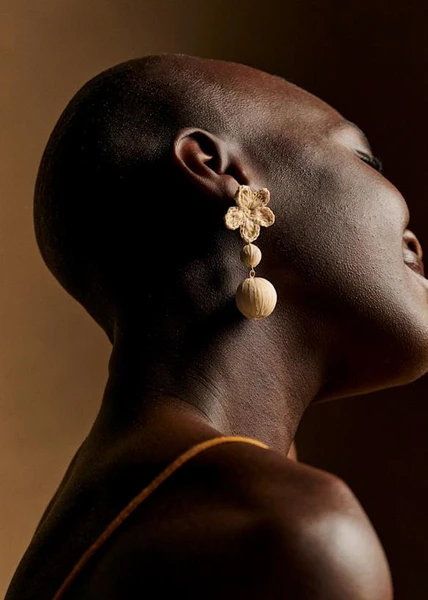 Boucles d'oreilles Ninon - Naturel - Raphia - Sézane