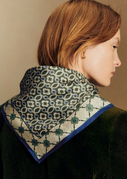Foulard Cléopatra - Sézane x Antoinette Poisson - Imprimé Patchwork Dominote