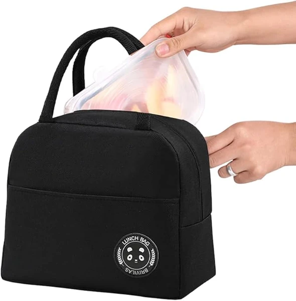 Sac Isotherme Repas, Grande Capacité Lunch Bag, Sac Lunch Box Imperméable, Sac à Lunch Isolé Portable, Lunch Bag Isotherme, Sac Repas Isotherme pour Déjeuner pour Femme,Enfant,École et Bureau,Noir