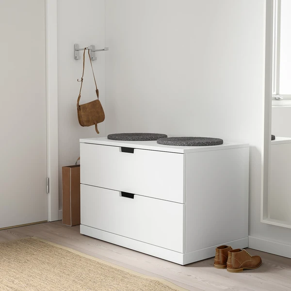 NORDLI Commode 2 tiroirs - blanc 80x54 cm