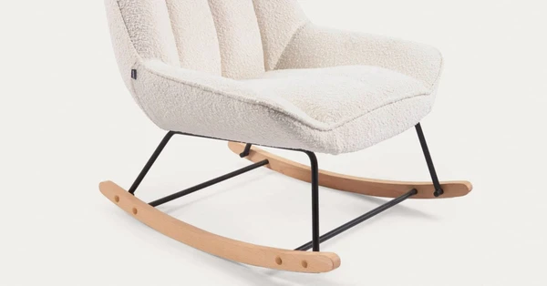 Fauteuil à bascule Marlina bouclette blanc | Kave Home France