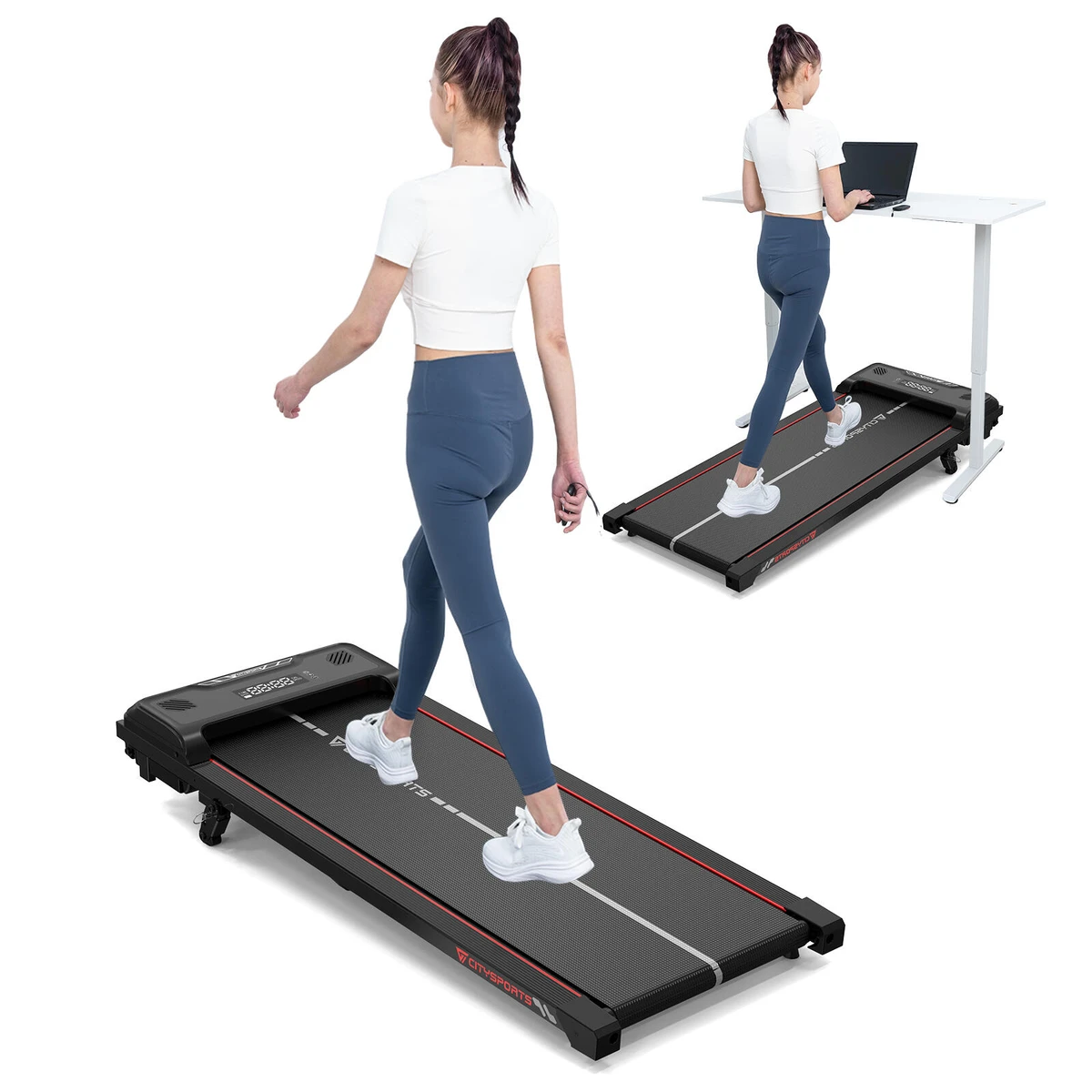 Tapis de Marche Inclinable jusqu'à 10%-3 Positions.WP6,440W,6.0km/h,Bluetooth