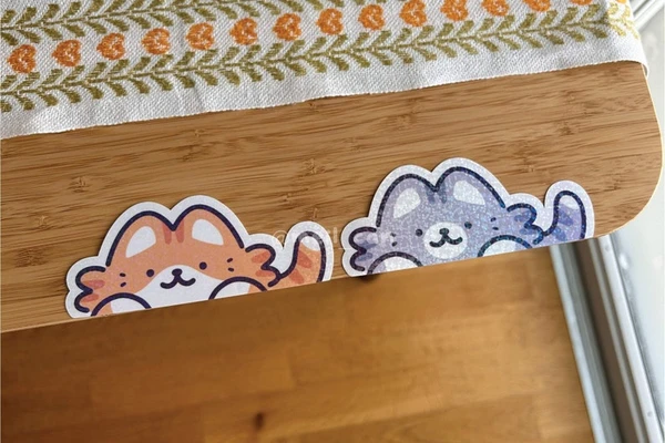 Peeking Cats Car Decal Peeker Sticker | Die Cut Holographic Stickers Cute Deco Peeking Cat Animal Sticker