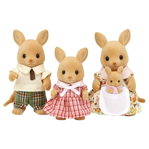 Sylvanian Families - La famille Kangourou - Set 4 figurines - Plongez dans l'univers de la famille Sylvanian - Figurines animaux miniatures - Jouet enfant 3 ans et + - 5272