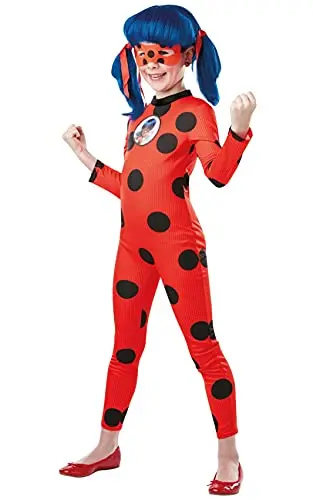 RUBIES - Déguisement MIRACULOUS Officiel Ladybug pour Enfants - Taille 5-6 ans - Costume Super Héros Tikki Lady Bug - Costume avec Masque, Idée Cadeau pour Carnaval, Halloween ou Noël