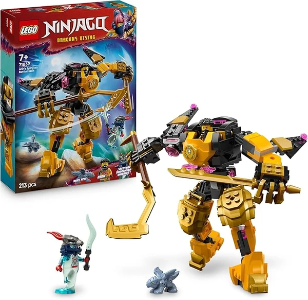 LEGO Ninjago Le Robot De Spinjitzu d’Arin - Figurine Articulée Combinable avec Autres Sets - Bébé Dragon Riyu & 2 Minifigurines Ninjas - Cadeau pour Garçon 7 Ans & Fans Soulèvement des Dragons 71839