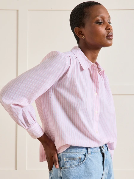 Chemise rayée voile de coton femme