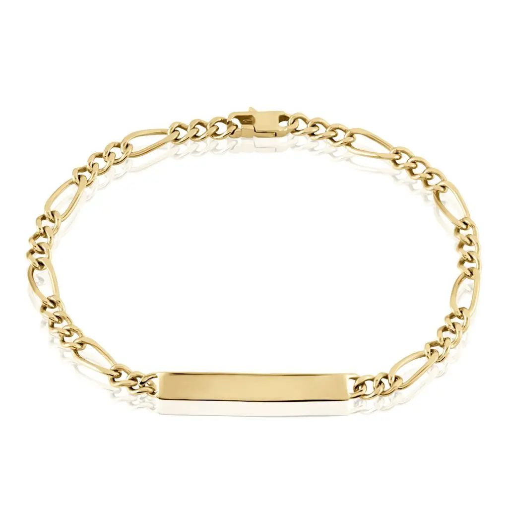 Bracelet Identité Plaqué Or Jaune Bixente