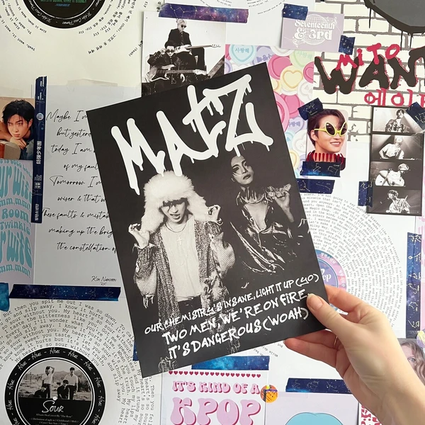 MATZ Print Hongjoong and Seonghwa  || Ateez Inspired mono Print || Kpop Poster