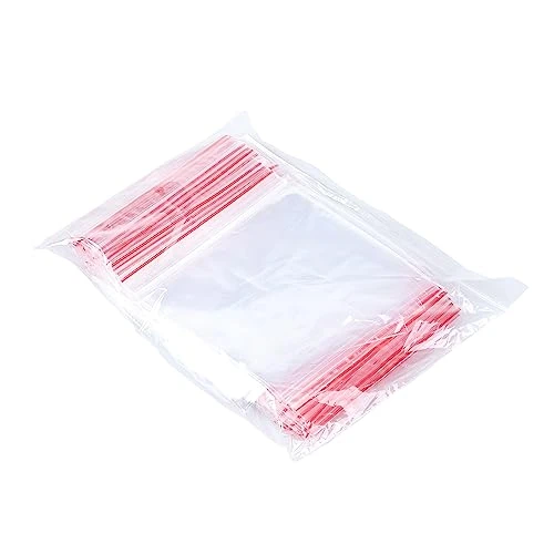 Office Products – Lot de 100 sachets transparents avec fermeture à glissière, sacs en polyéthylène basse densité, adaptés à un usage alimentaire, 5 x 7 cm