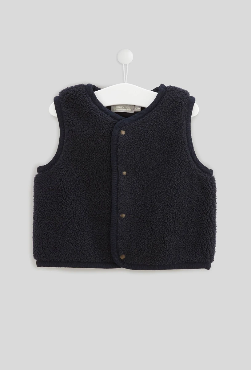 Gilet sans manches uni en sherpa