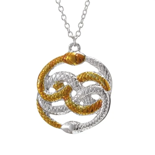 XZZHIHHA Colliers Bijoux fantaisie L’histoire sans fin Steampunk Style Vintage deux serpents collier Auryn collier cadeau