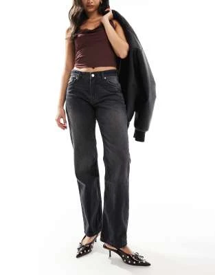 Bershka - Jean droit - Noir délavé | ASOS