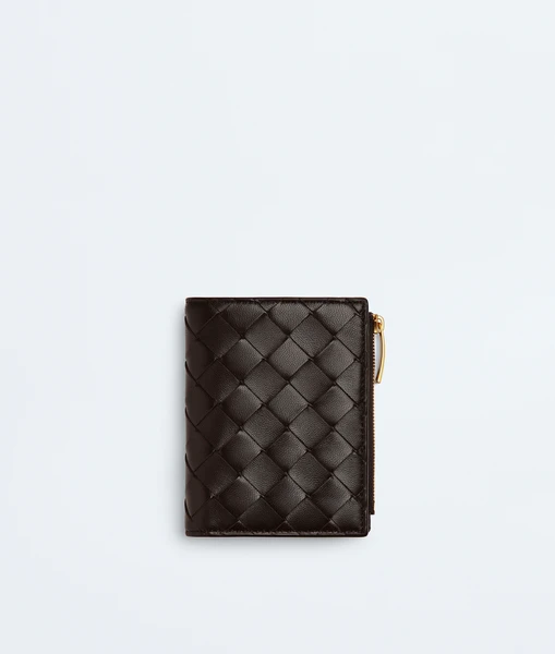 Portefeuille Bi-Fold Intrecciato petit format pour Femme en Fondant