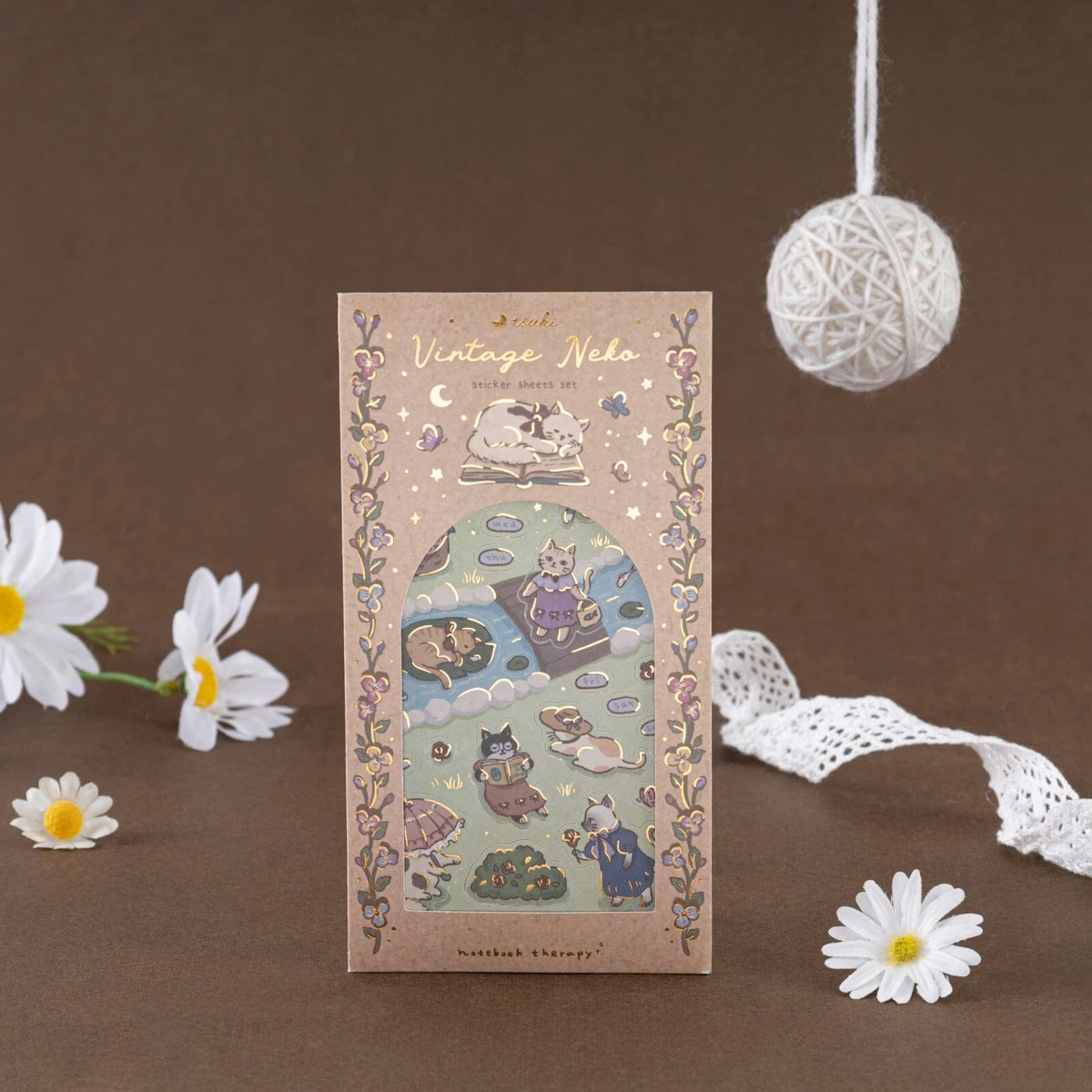 Tsuki ‘Vintage Neko’ Sticker Set ☾ – NotebookTherapy
