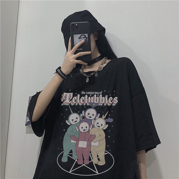 Femmes t-shirt Drôle Haut D'été Imprimé Harajuku Vêtements Coréens Surdimensionné camiseta mujer tee shirt femme hauts