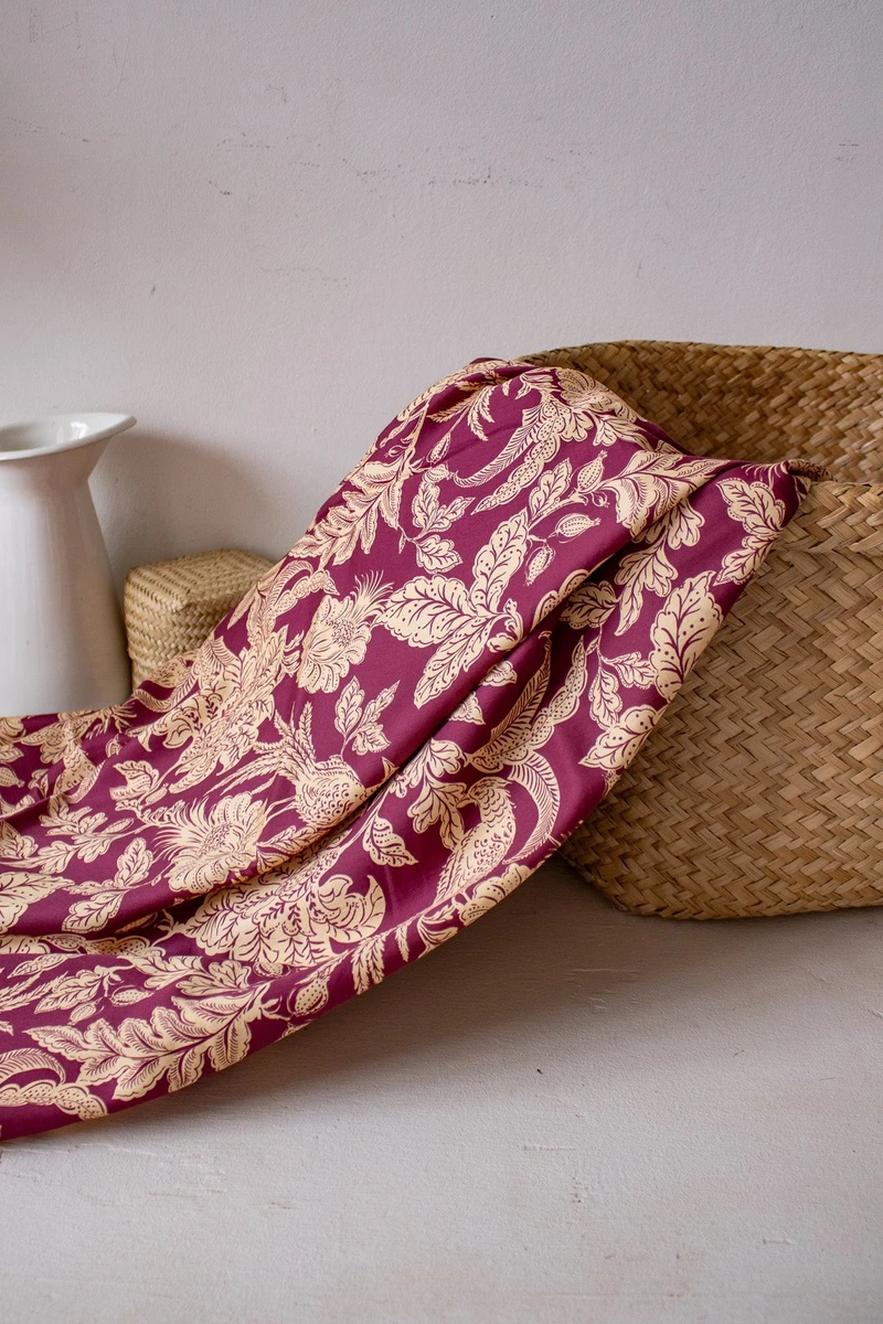 Batiste de coton Hana - coloris lie de vin